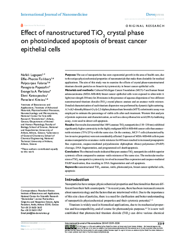 (PDF) Effect of nanostructured TiO2 crystal phase on photoinduced ...