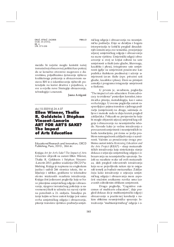 (PDF) Ellen Winner, Thalia R. Goldstein i Stéphan Vincent-Lancrin (2013 ...