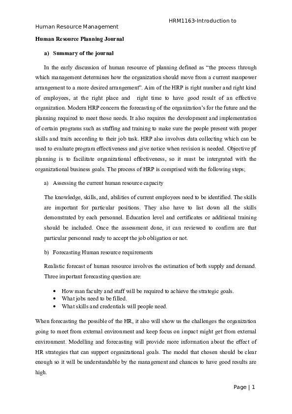 (DOC) Human Resource Planning Journal Famila Francis Academia.edu