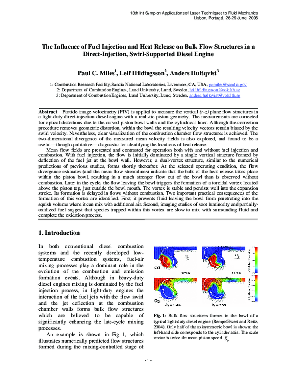 (PDF) The influence of fuel injection and heat release on bulk flow ...