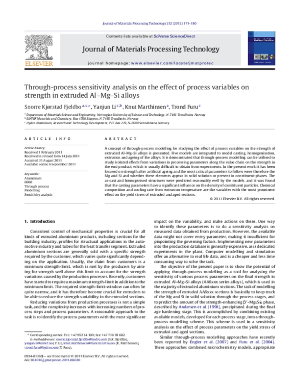 (PDF) Through-process sensitivity analysis on the effect of process ...