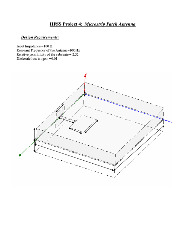 PDF) HFSS Project 4: Microstrip Patch Antenna