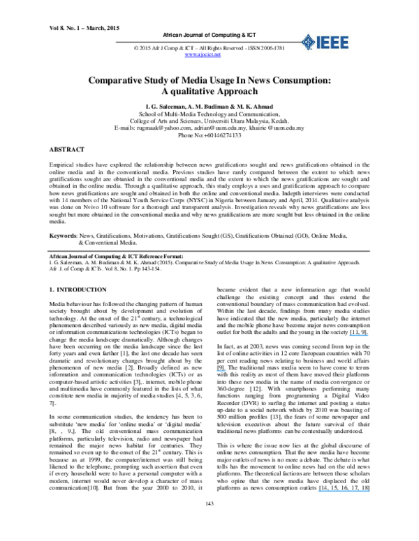(PDF) Comparative Study of Media Usage In News Consumption: A ...
