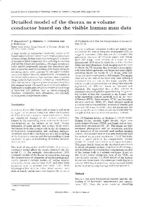 (PDF) Detailed model of the thorax as a volume conductor based on the ...