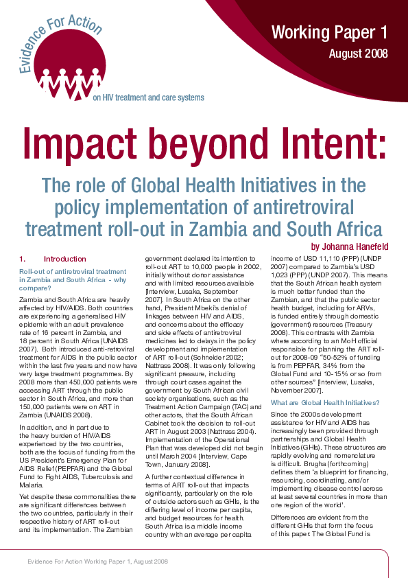 (PDF) The impact of Global Health Initiatives at national and sub ...