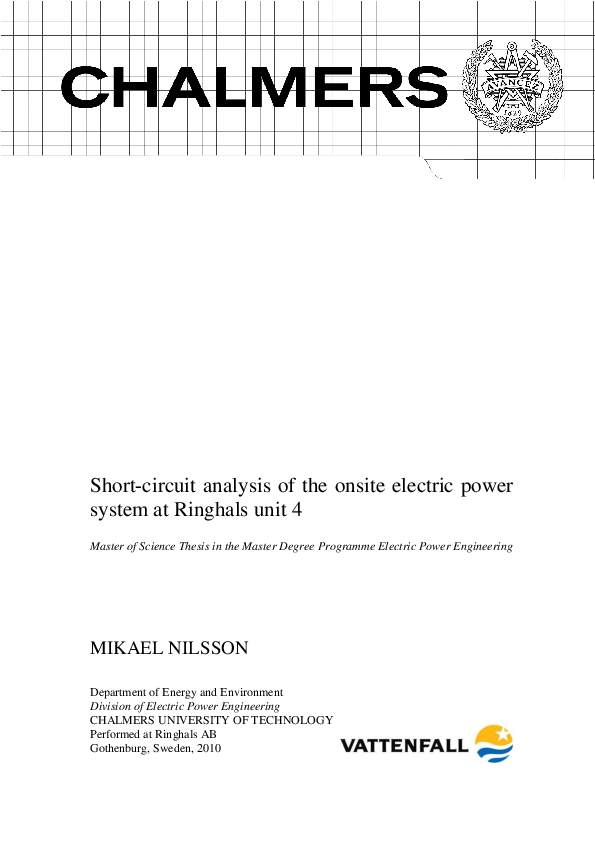 (PDF) Shortcircuit analysis of the onsite electric power system at