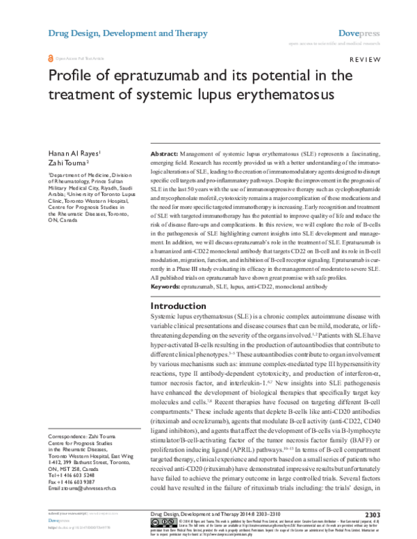 (PDF) Profile of epratuzumab and its potential in the treatment of