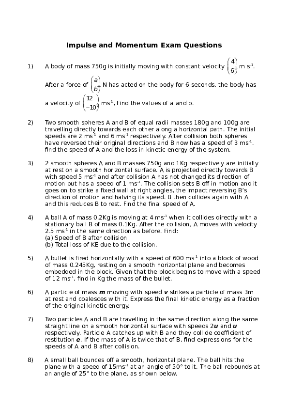 Momentum essay question image