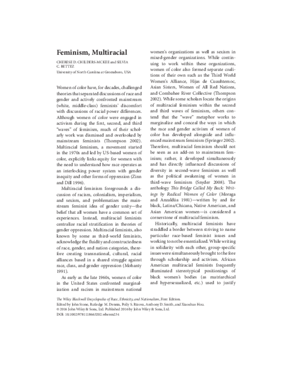 (PDF) Feminism, Multiracial Cherese ChildersMcKee, Ph.D. and Silvia