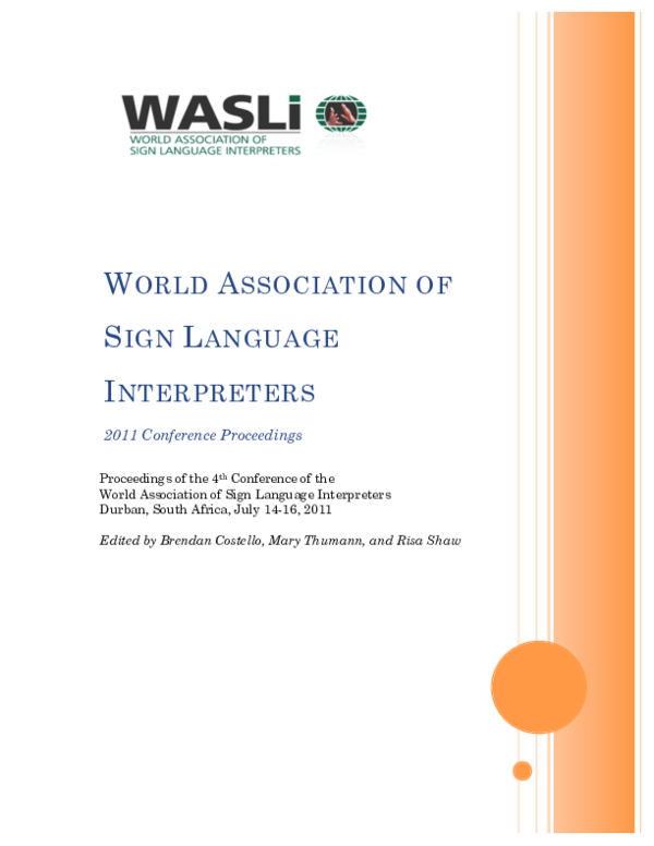 (PDF) World Association of Sign Language Interpreters