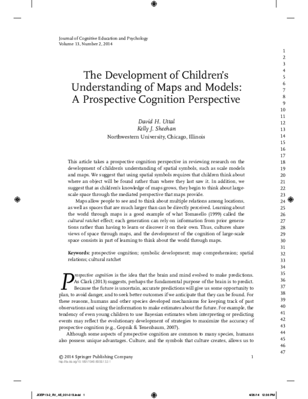 (PDF) The Development of Children's Understanding of Maps and Models: A ...
