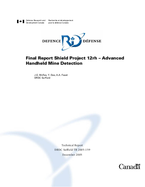 (PDF) Final Report Shield Project 12rh – Advanced Handheld Mine Detection