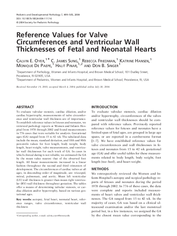 (PDF) Reference Values for Valve Circumferences and Ventricular Wall ...