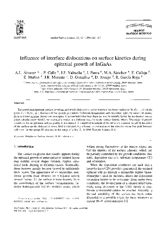 (PDF) Influence of interface dislocations on surface kinetics during ...