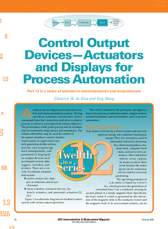 (PDF) Control output devices - actuators and displays for process ...