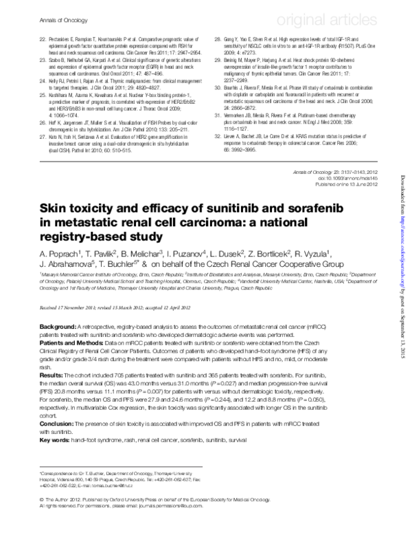 (PDF) Skin toxicity and efficacy of sunitinib and sorafenib in ...