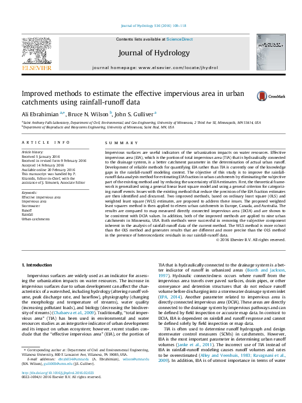 (PDF) Improved Methods to Estimate the Effective Impervious Area in ...