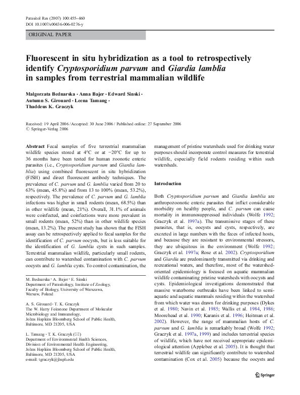 (PDF) Fluorescent in situ hybridization as a tool to retrospectively ...