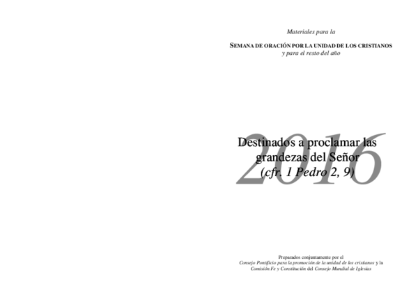 (PDF) SEMANA DE ORACIÓN POR LA UNIDAD DE LOS CRISTIANOS