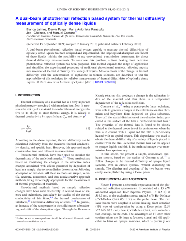 (PDF) A dual-beam photothermal reflection based system for thermal ...
