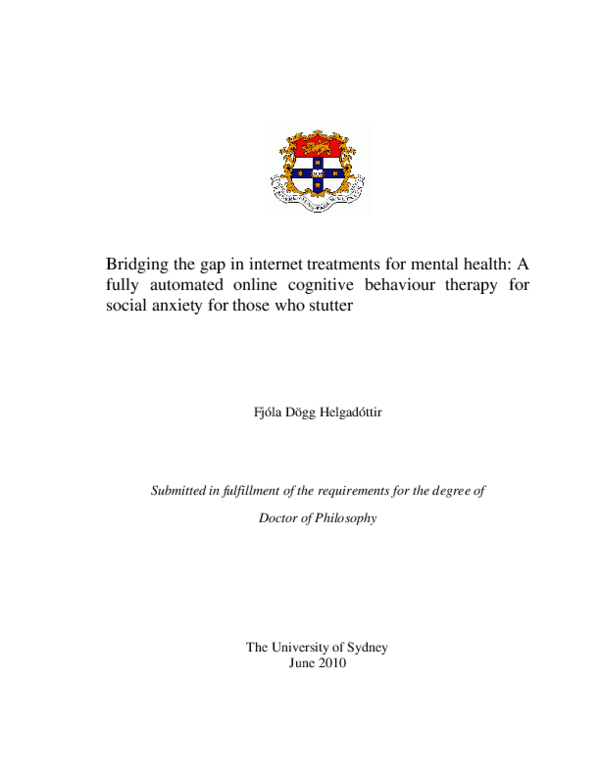 (PDF) Bridging the gap in internet treatments for mental health: A ...