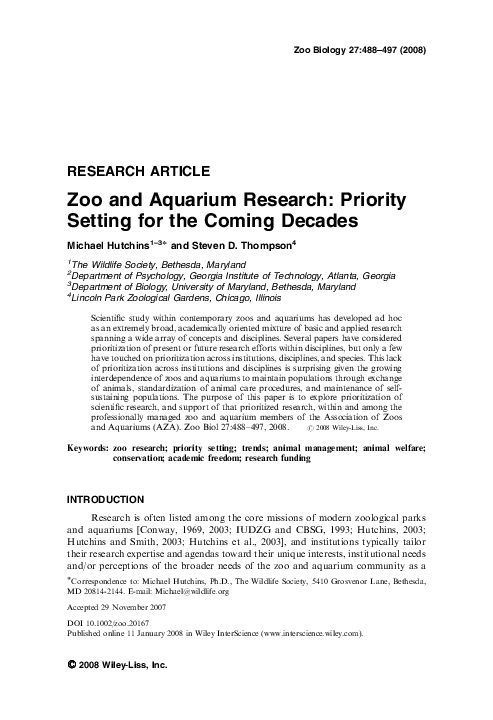 Aquarium research paper image