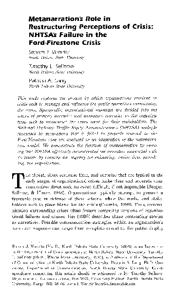 (PDF) Metanarration's Role in Restructuring Perceptions of Crisis ...