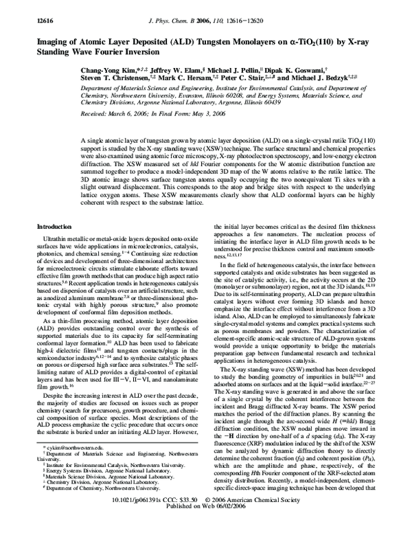 (PDF) Imaging of Atomic Layer Deposited (ALD) Tungsten Monolayers on α
