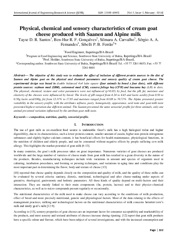 (PDF) Physical, chemical and sensory characteristics of cream goat ...