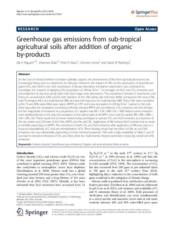 (PDF) Greenhouse gas emissions from sub-tropical agricultural soils ...