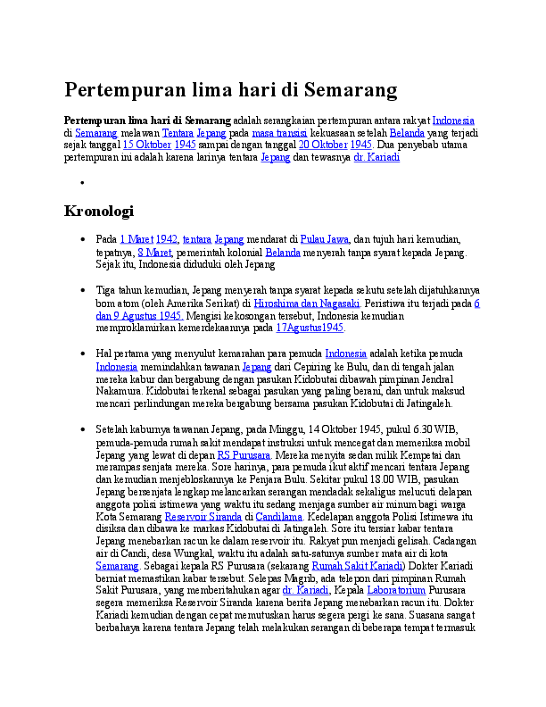 (DOC) Pertempuran lima hari di Semarang