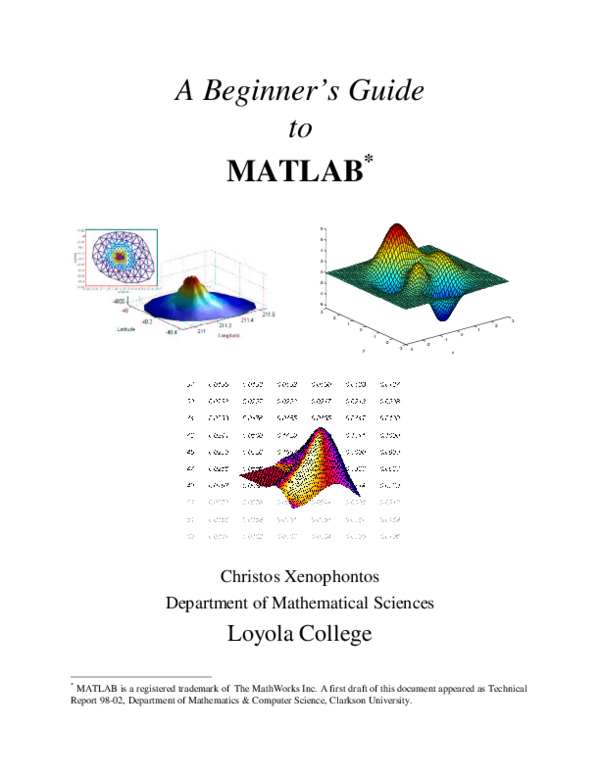 (PDF) A Beginner's Guide to MATLAB