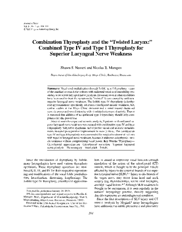 (PDF) Combination thyroplasty and the “twisted larynx” combined type
