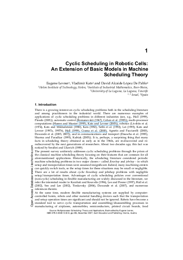 (PDF) Cyclic Scheduling in Robotic Cells: An Extension of Basic Models ...