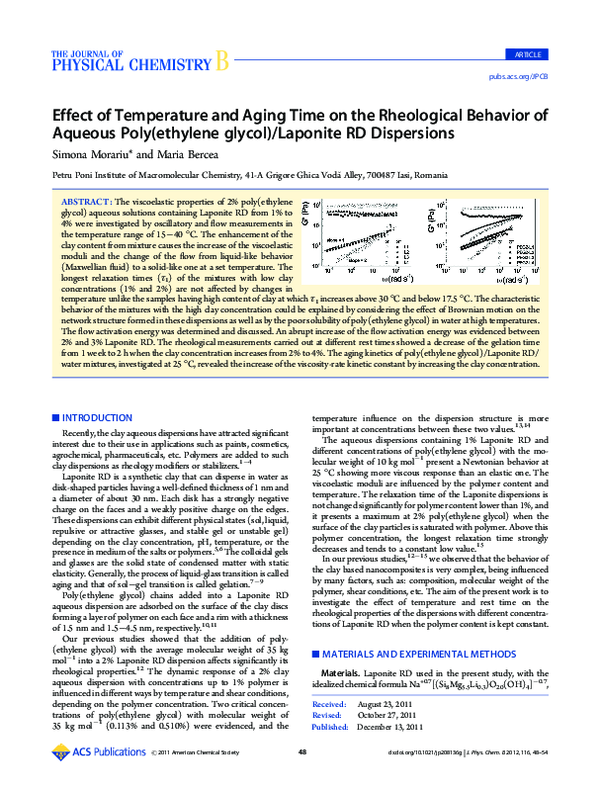 (PDF) Effect of Temperature and Aging Time on the Rheological Behavior ...