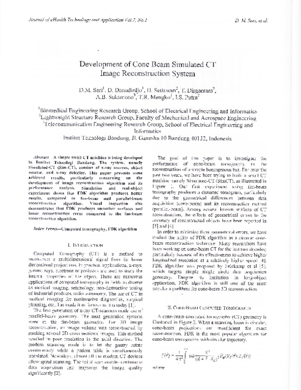 (PDF) Development of Cone Beam Simulated CT Image Reconstruction System