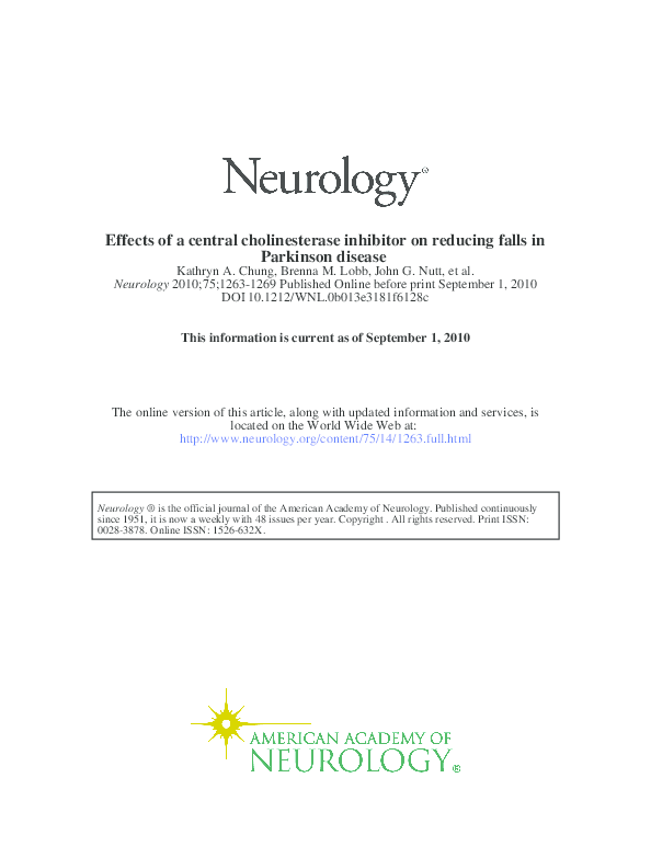 (PDF) Effects of a central cholinesterase inhibitor on reducing falls ...
