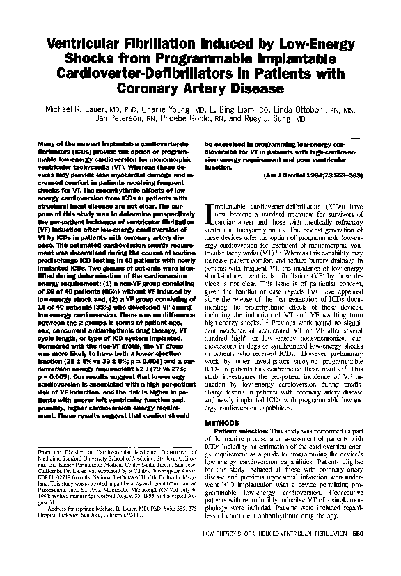 (PDF) Ventricular fibrillation induced by low-energy shocks from ...
