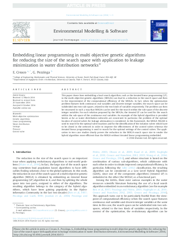 (PDF) Embedding linear programming in multi objective genetic ...