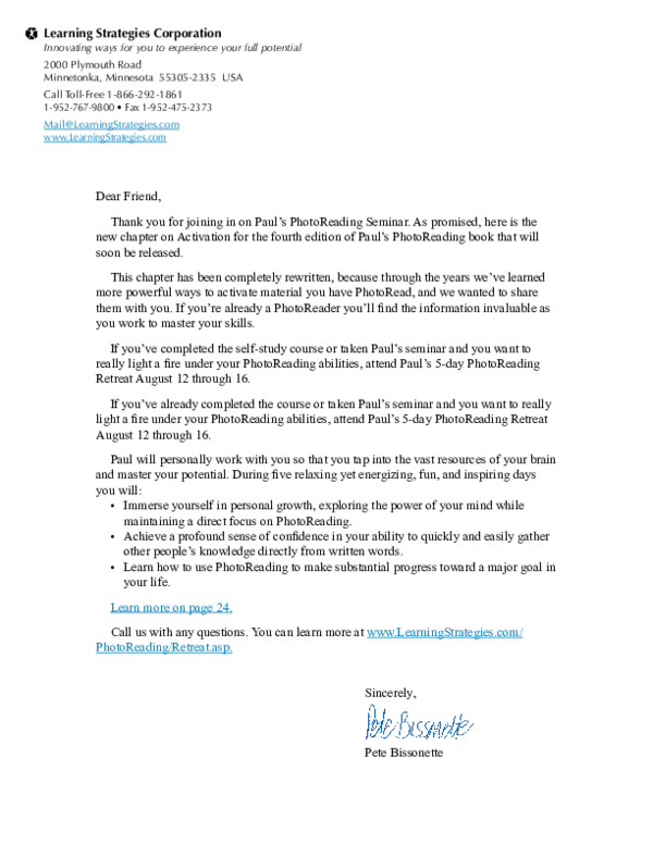 PhotoReading | Deluxe Course PhotoReading Personal Learning Course