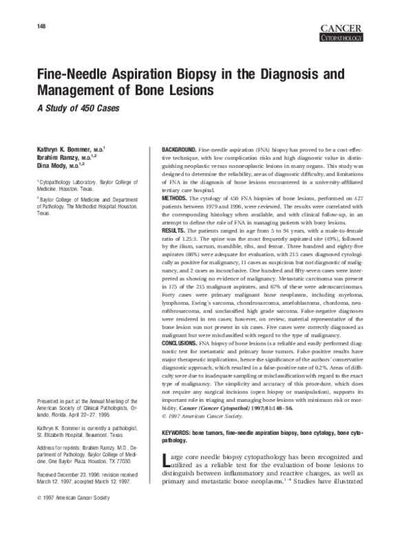 (PDF) Fine-needle aspiration biopsy in the diagnosis and management of ...
