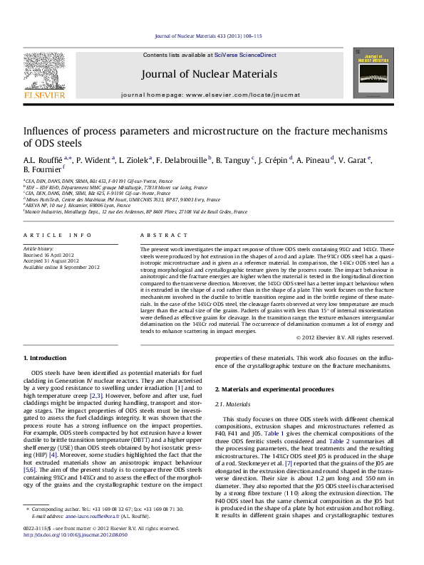 (PDF) Influences of process parameters and microstructure on the ...