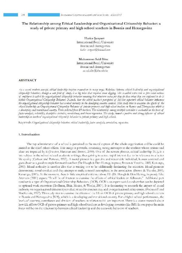 (PDF) The Relationship among Ethical Leadership and Organizational ...