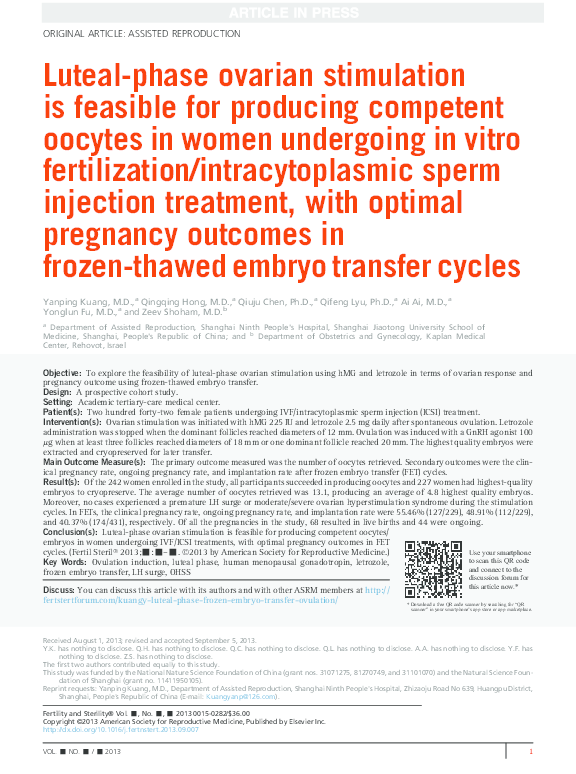 (PDF) Double stimulations during the follicular and luteal phases of