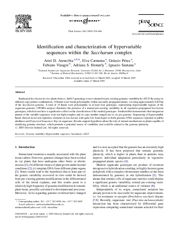 (PDF) Identification and characterization of hypervariable sequences ...