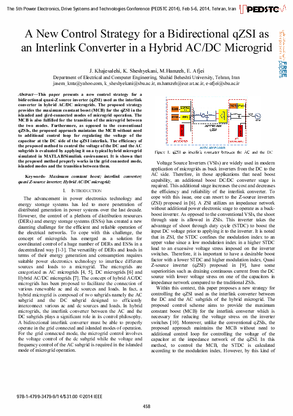 (PDF) A new control strategy for a bidirectional qZSI as an interlink ...