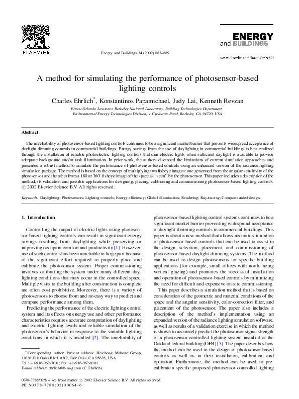(PDF) A method for simulating the performance of photosensor-based ...