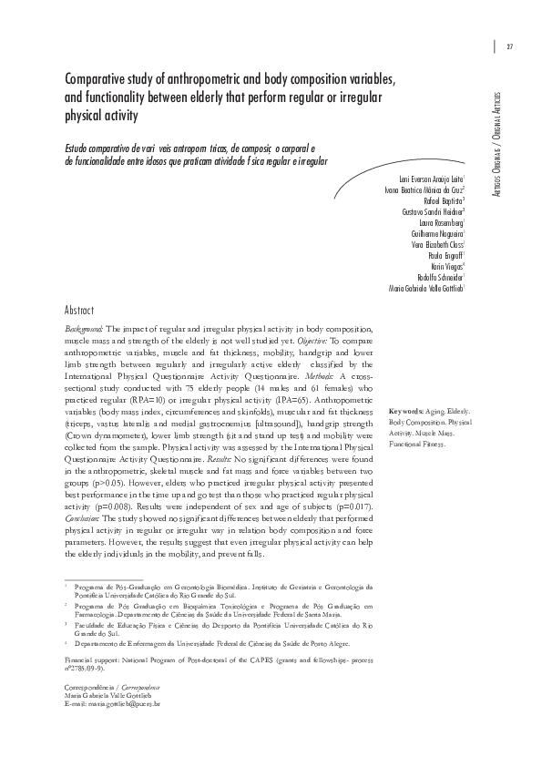 (PDF) Comparative study of anthropometric and body composition ...