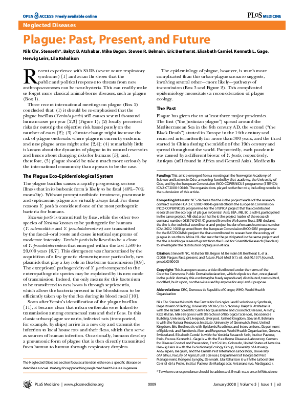 Plague: Past, Present, and Future