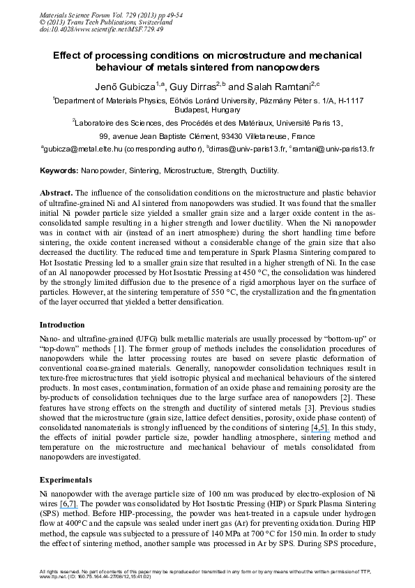 (PDF) The effect of processing conditions on microstructure of Pd ...